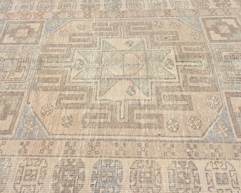 13 Ft Vintage Brown Persian Style Hand Knotted Low Pile Wool Runner Rug